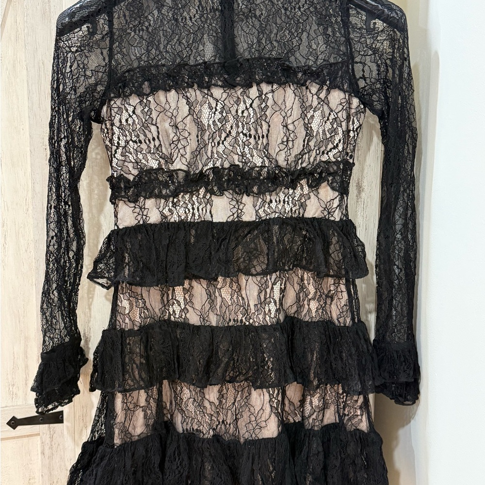 Alexis Black Lace Overlay Dress